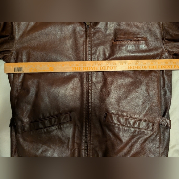 VTG 90s J. Riggings Genuine Leather Bomber Jacket - L - Quilted Lining - Picture 11 of 13